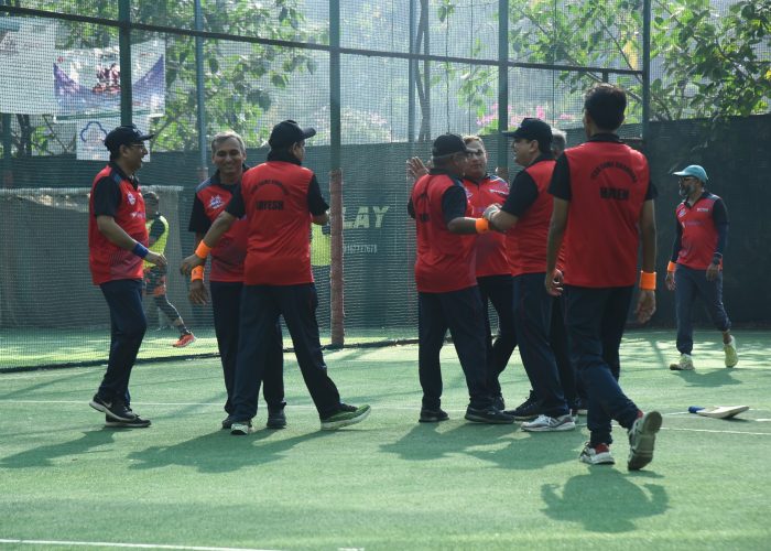 RankSecure cricket team in practicing nets